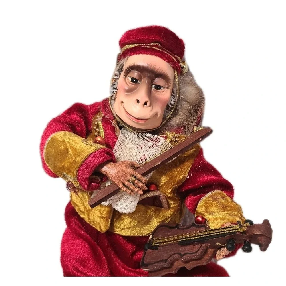 Katherine's Collection Wayne Kleski‎ Monkey Musicians Set of 4 Vintage Christmas
